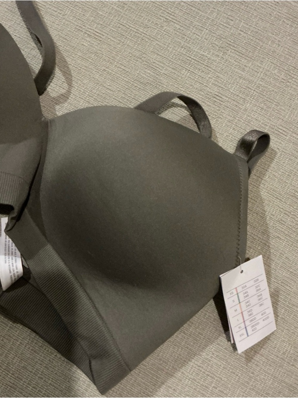Seamless Olive Green Wireless T-Shirt Bra - Women Intimates - Picture 3 of 4